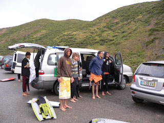 team sur le parking - ETB Sagres 2008